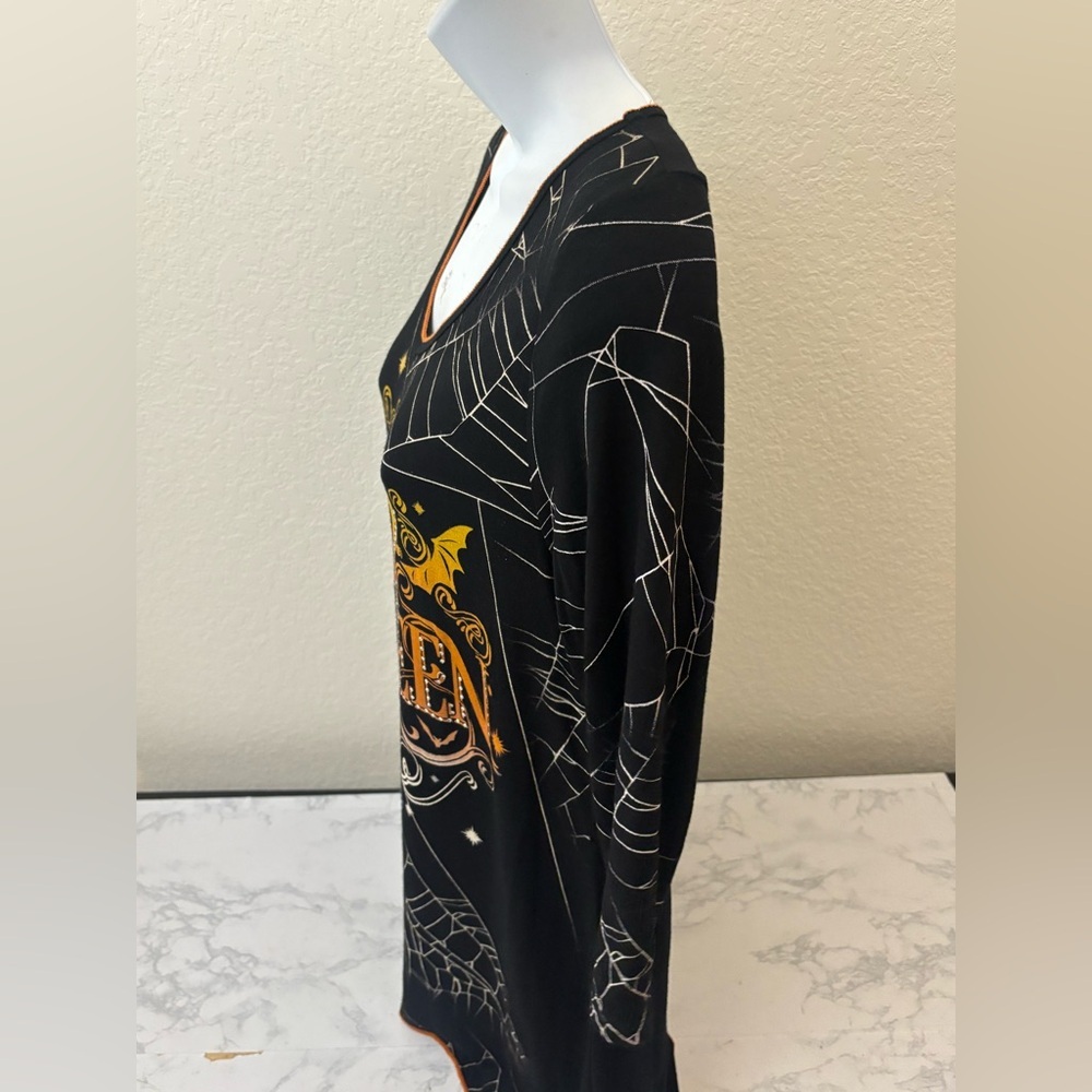 Vanilla Sugar Woman’s M Black Whimsey GOTH Beaded Witch Grunge Top Halloween - Picture 2 of 4